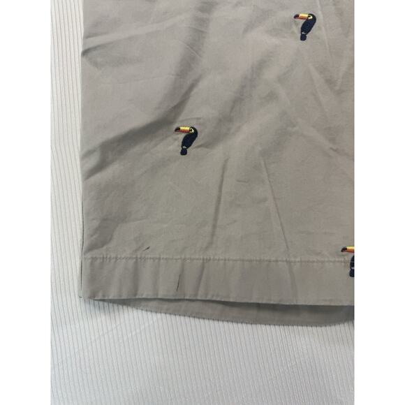 Crémieux Madison Men’s 33 Khaki Toucan Embroidered Chino Shorts Cotton - Picture 2 of 7